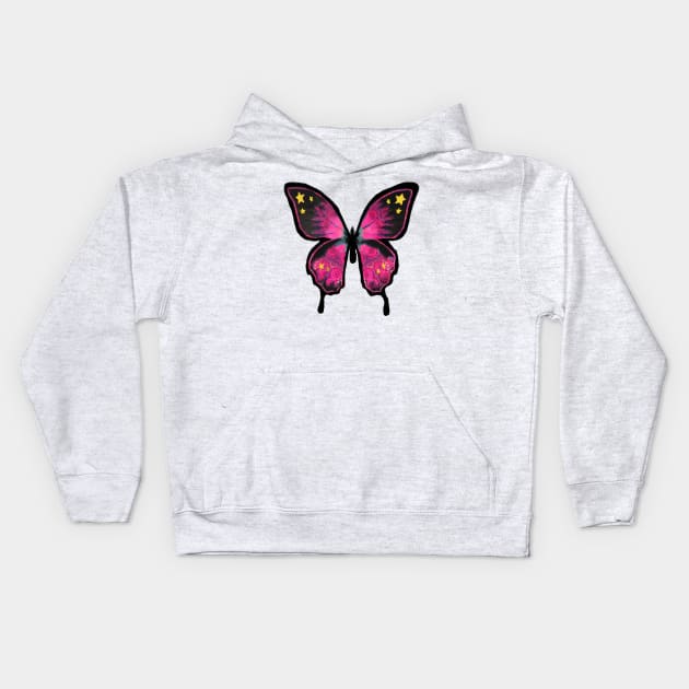 Pink Butterfly Kids Hoodie by PeggyNovak